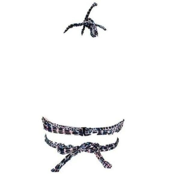 Sundazed Modern Animal Print Simon Halter Top & Mermaid Ruffle Bottom Bikini Set - Picture 3 of 11